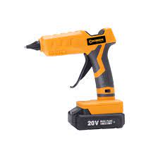 Hot Glue Gun, 20Volts Cordless Glue Gun Full Size with 12 Pieces Glue  Sticks for Arts & Crafts & DIY, 2.0 Ah Li-ion Battery and Charger Included.  Suitable For the Professional Tradesman